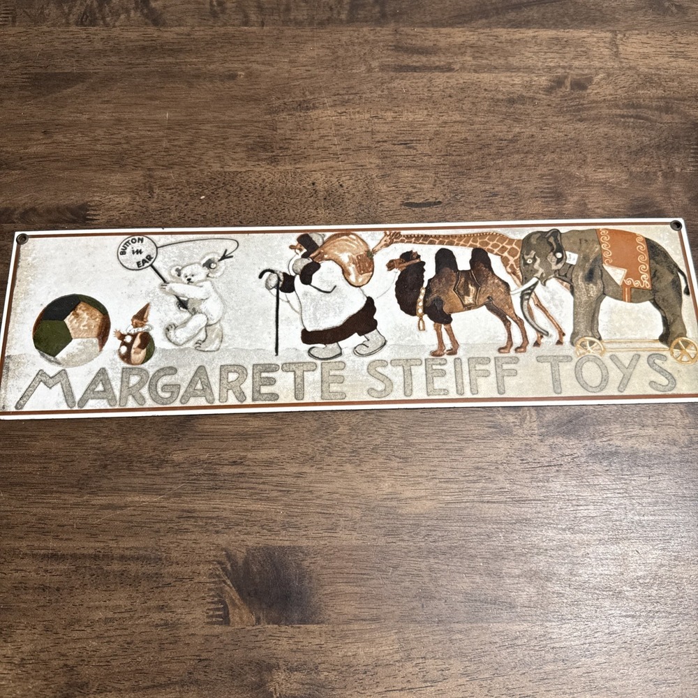 Rare Vintage "Margarete Steiff Toys" Dealer Sign 1995 Cast Iron Enamel Germany